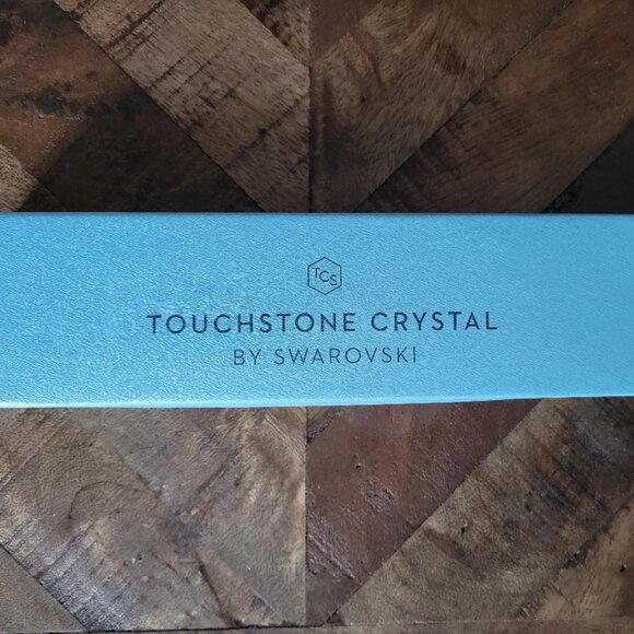 Swarovski Black & White Crystals Dog-Tag Pendant Necklace w/ Logo Stamp - In Box - Picture 6 of 7